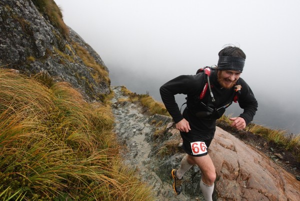 Grant Guise at the Harris Saddle, on his way to winning the mens title at the 2010 Routeburn Classic